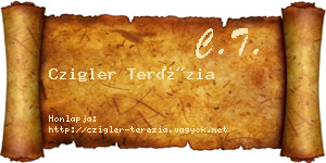 Czigler Terézia névjegykártya